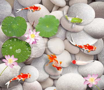 3D White Pebbles Floor Mural Wallpaper AJ Wallpaper 2 