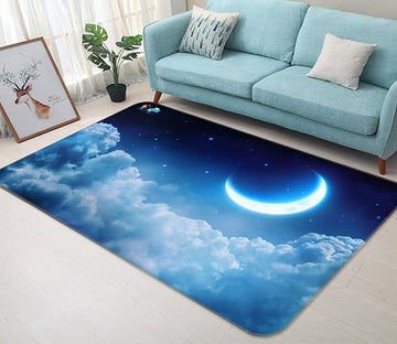 3D Bright Curved Moon 136 Non Slip Rug Mat Mat AJ Creativity Home 