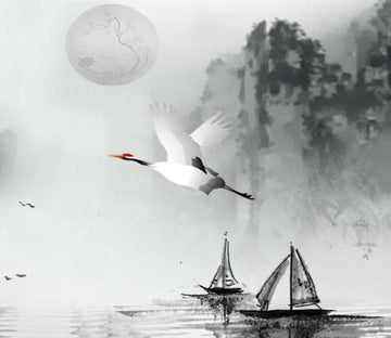 White Flying Crane Wallpaper AJ Wallpaper 