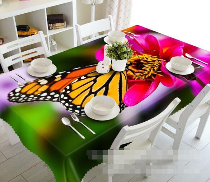 3D Flower Butterfly 1316 Tablecloths Wallpaper AJ Wallpaper 