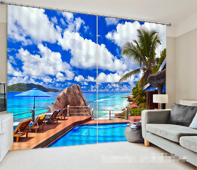 3D Pretty Sea Scenery 1030 Curtains Drapes Wallpaper AJ Wallpaper 