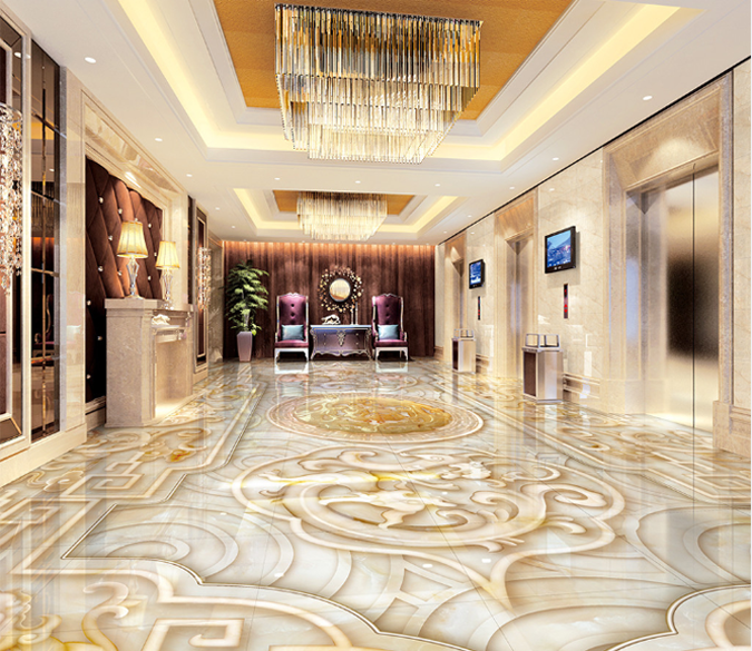 3D Floral Patterns Floor Mural Wallpaper AJ Wallpaper 2 