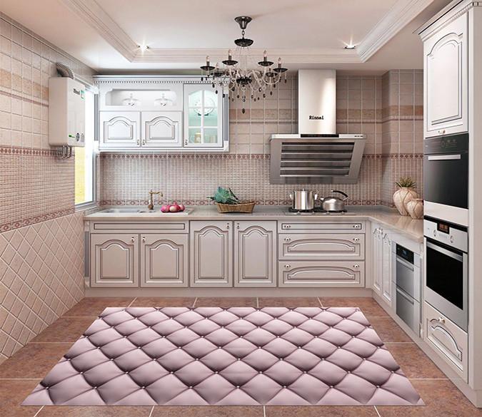 3D Oblique Grids Kitchen Mat Floor Mural Wallpaper AJ Wallpaper 