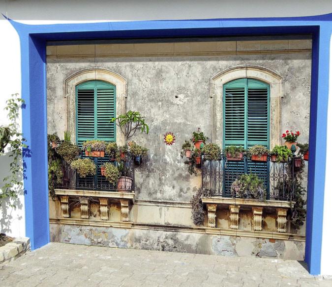 potted plants aj 3D Window Potted Plants 442 Garage Door Mural