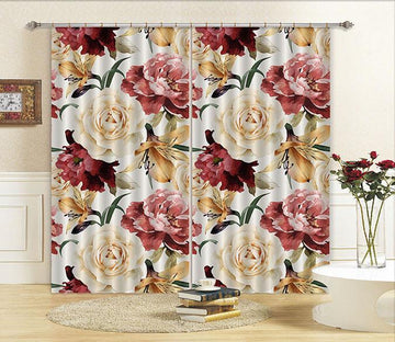 3D Flowers Painting 407 Curtains Drapes Wallpaper AJ Wallpaper 
