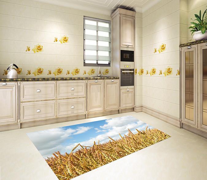 3D Sorghum Field 095 Kitchen Mat Floor Mural Wallpaper AJ Wallpaper 