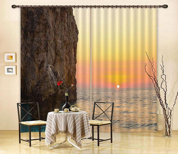 3D Sea Coast Sunset 215 Curtains Drapes Wallpaper AJ Wallpaper 