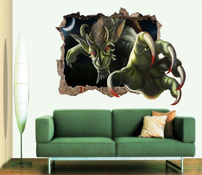 3D Monster 112 Broken Wall Murals Wallpaper AJ Wallpaper 