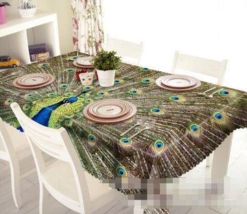 3D Peacock Opening Tail 1286 Tablecloths Wallpaper AJ Wallpaper 