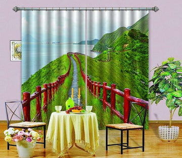 3D Seaside Mountain Path 675 Curtains Drapes Wallpaper AJ Wallpaper 