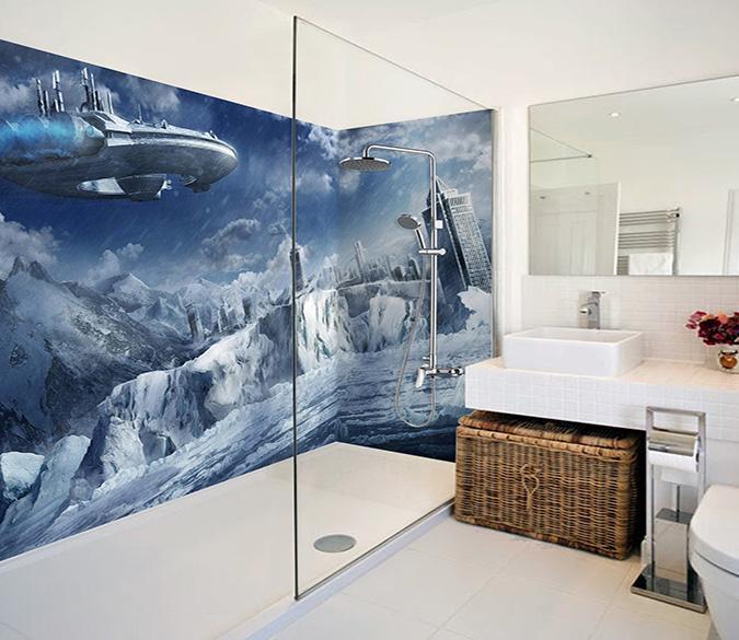 3D Destroyed City 9 Bathroom Wallpaper Wallpaper AJ Wallpaper 