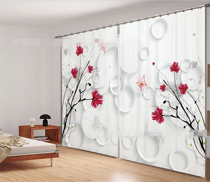 3D Flowers And Rings 2220 Curtains Drapes Wallpaper AJ Wallpaper 
