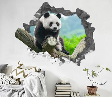 3D Innocent Panda 185 Broken Wall Murals Wallpaper AJ Wallpaper 