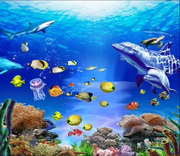 3D Beautiful Sea World Floor Mural Wallpaper AJ Wallpaper 2 