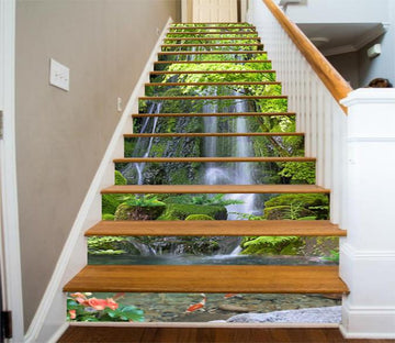 3D Lakeside Waterfalls 685 Stair Risers Wallpaper AJ Wallpaper 