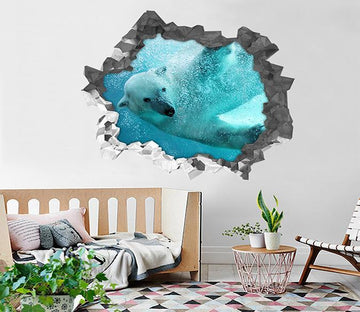 3D Ocean Swimming Animal 90 Broken Wall Murals Wallpaper AJ Wallpaper 