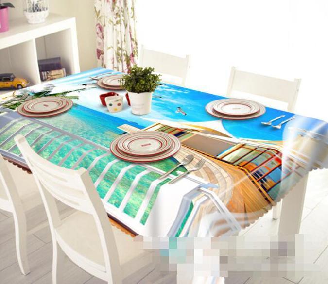 3D Sea Pavilion 1240 Tablecloths Wallpaper AJ Wallpaper 