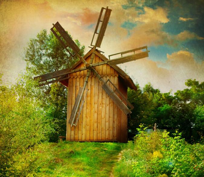 Wooden Windmill Wallpaper AJ Wallpaper 