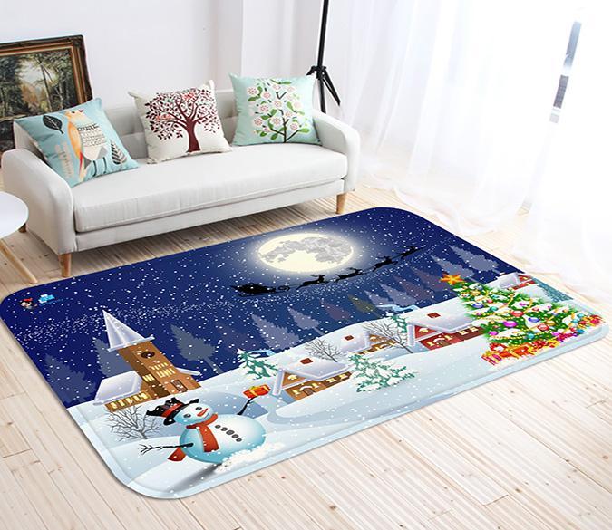 3D Christmas Eve Scenery 93 Non Slip Rug Mat Mat AJ Creativity Home 
