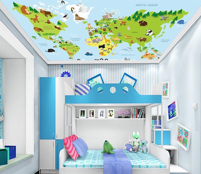 Lovely Animals World Map Wallpaper AJ Wallpaper 