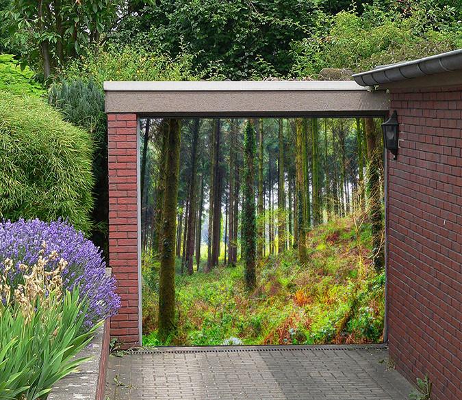 3D Forest Tall Trees 118 Garage Door Mural Wallpaper AJ Wallpaper 