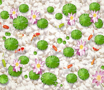 3D Pond White Pebbles Floor Mural Wallpaper AJ Wallpaper 2 