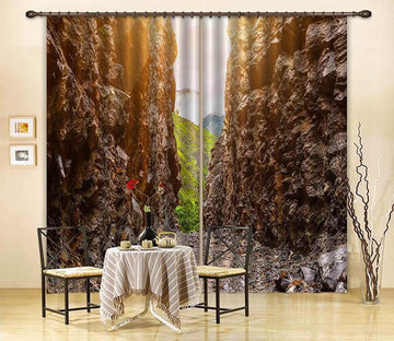 3D Stone Mountains Path 564 Curtains Drapes Wallpaper AJ Wallpaper 