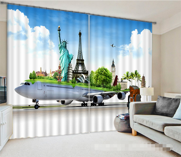 3D World Tourist Attractions 1211 Curtains Drapes Wallpaper AJ Wallpaper 