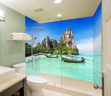 3D Sea Boats 81 Bathroom Wallpaper Wallpaper AJ Wallpaper 