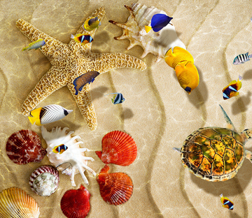 3D Lovely Beach Floor Mural Wallpaper AJ Wallpaper 2 