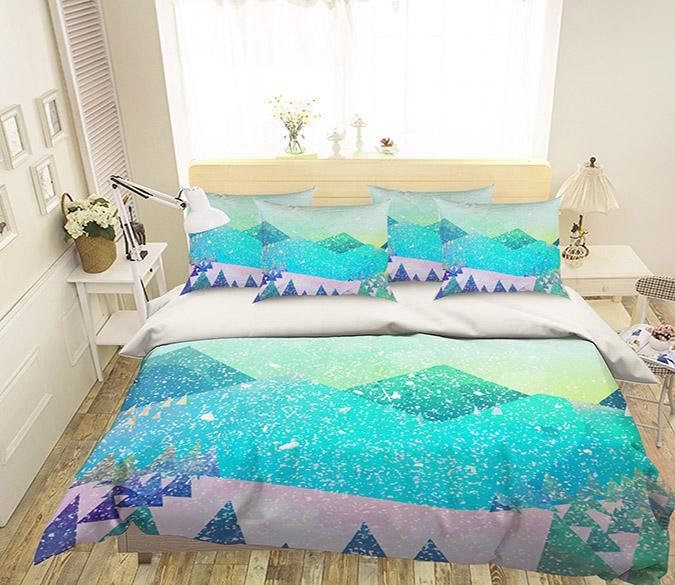 3D Mountains Pattern 357 Bed Pillowcases Quilt Wallpaper AJ Wallpaper 