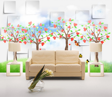 Romantic Heart Trees Wallpaper AJ Wallpaper 