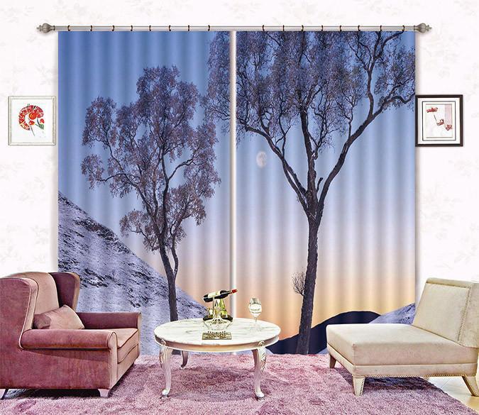 3D Snowy Trees 399 Curtains Drapes Wallpaper AJ Wallpaper 