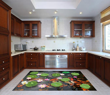 3D Lively Fish Pond 139 Kitchen Mat Floor Mural Wallpaper AJ Wallpaper 