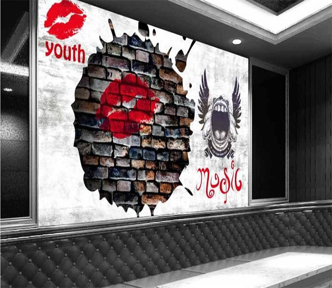 3D Wall Lips 010 Wallpaper AJ Wallpaper 