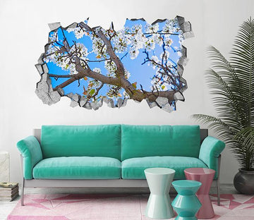 3D Tree Flowers 116 Broken Wall Murals Wallpaper AJ Wallpaper 