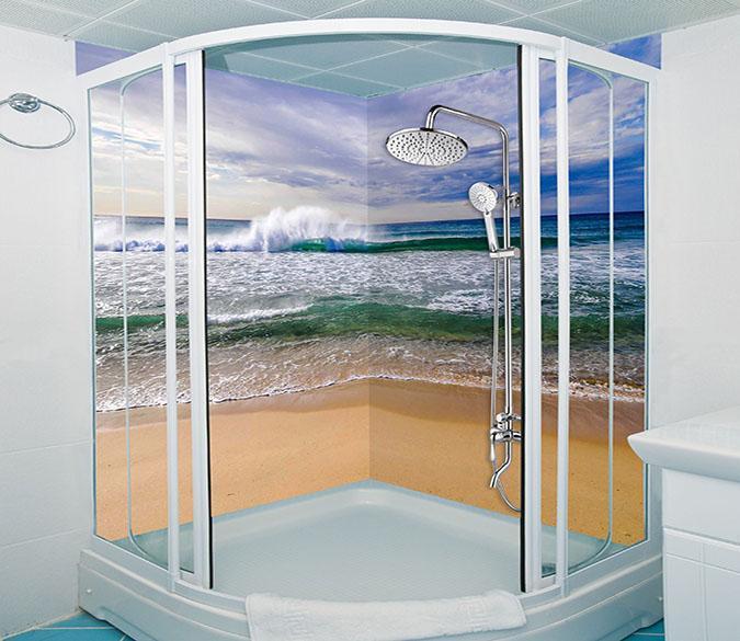 3D Sea Waves 20 Bathroom Wallpaper Wallpaper AJ Wallpaper 