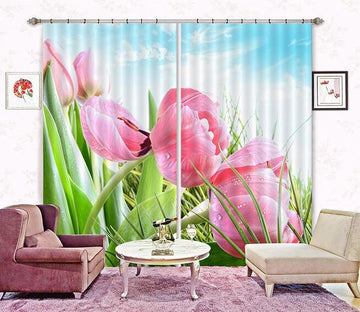 3D Tulip Flowers 246 Curtains Drapes Wallpaper AJ Wallpaper 