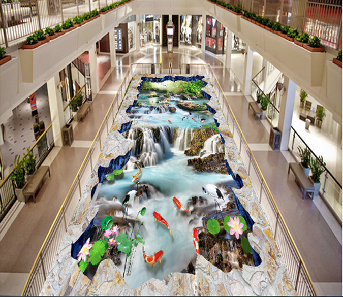 3D Lake Scenery Floor Mural Wallpaper AJ Wallpaper 2 