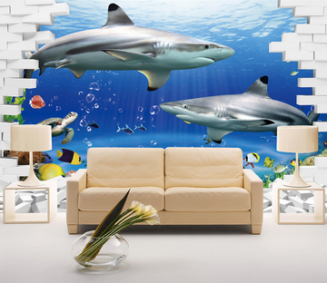 Sea Fishes And Bricks Wallpaper AJ Wallpaper 
