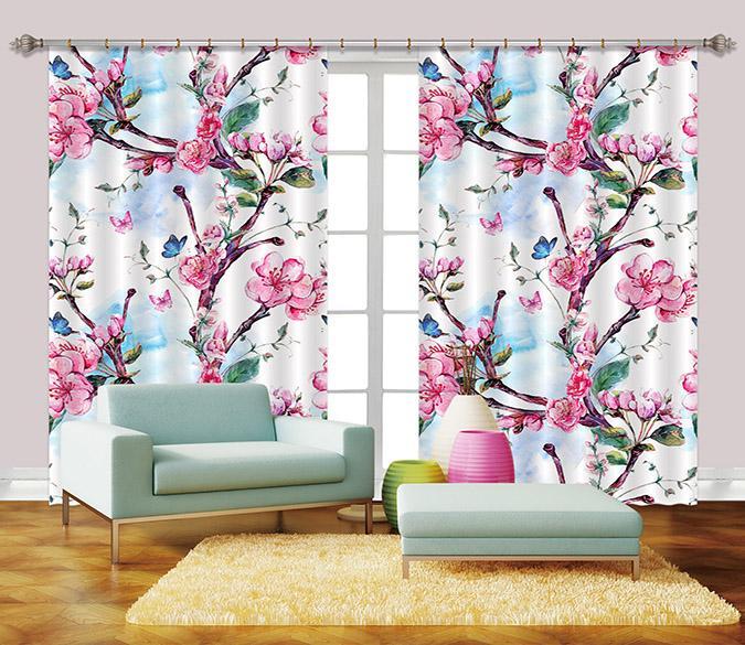 3D Tree Flowers 2330 Curtains Drapes Wallpaper AJ Wallpaper 