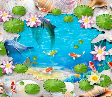 3D Colorful Beach Floor Mural Wallpaper AJ Wallpaper 2 