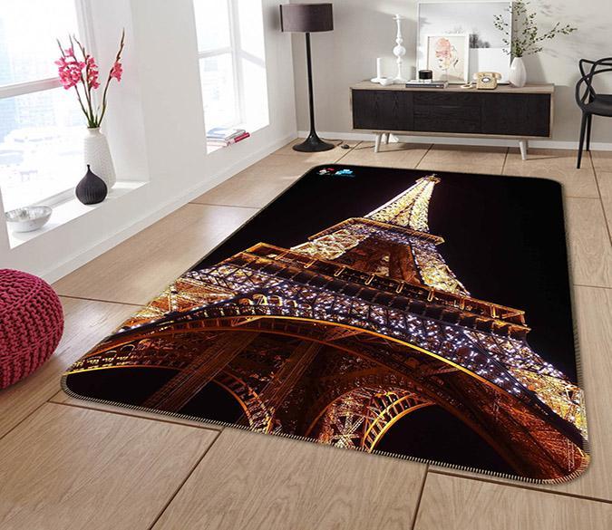 3D Shiny Eiffel Tower 161 Non Slip Rug Mat Mat AJ Creativity Home 