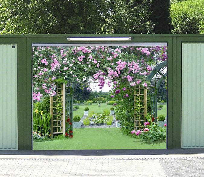 3D Garden Flowers Arches 106 Garage Door Mural Wallpaper AJ Wallpaper 