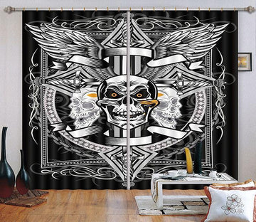 3D Skull Pattern 2340 Curtains Drapes Wallpaper AJ Wallpaper 