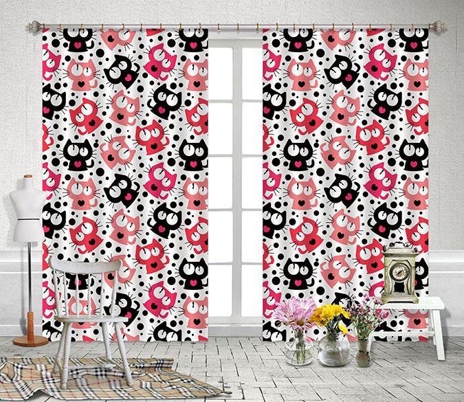 3D Lovely Cats Pattern 2347 Curtains Drapes Wallpaper AJ Wallpaper 
