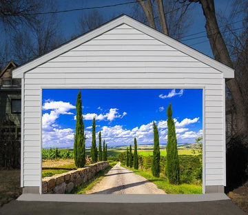 3D Roadside Cypress Trees 193 Garage Door Mural Wallpaper AJ Wallpaper 