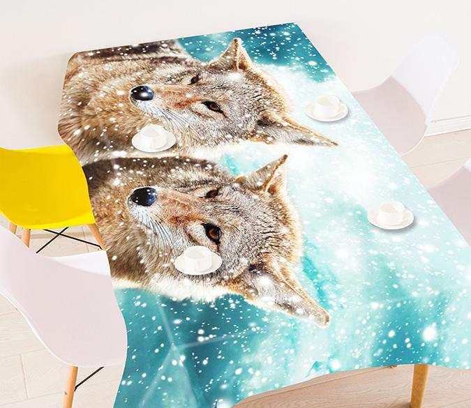 3D Snowing Field Wolves 800 Tablecloths Wallpaper AJ Wallpaper 