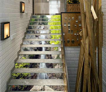 3D Cliff Vertical Stream 101 Stair Risers Wallpaper AJ Wallpaper 