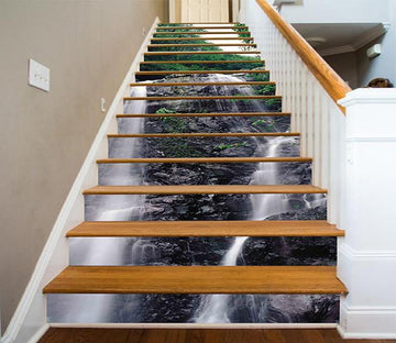 3D Forest River Waterfall 1560 Stair Risers Wallpaper AJ Wallpaper 